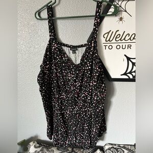 Torrid Black Tank Top with Pink Accents